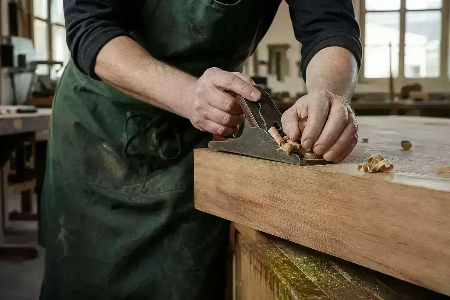 Handarbeit in der BB-Tischwerk Manufaktur
