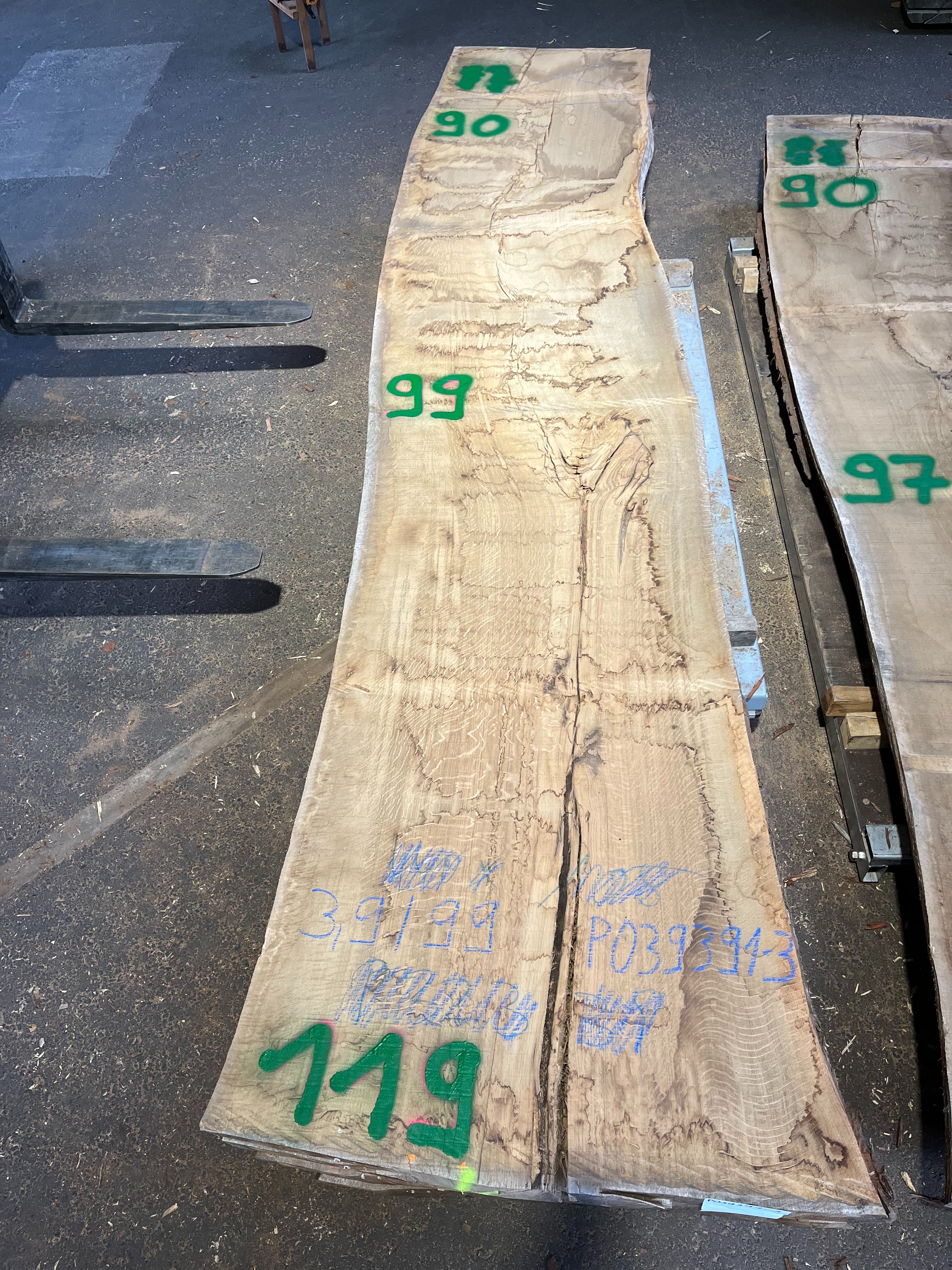 Eiche-Rohbohle 039391-2 in vollständiger Draufsicht