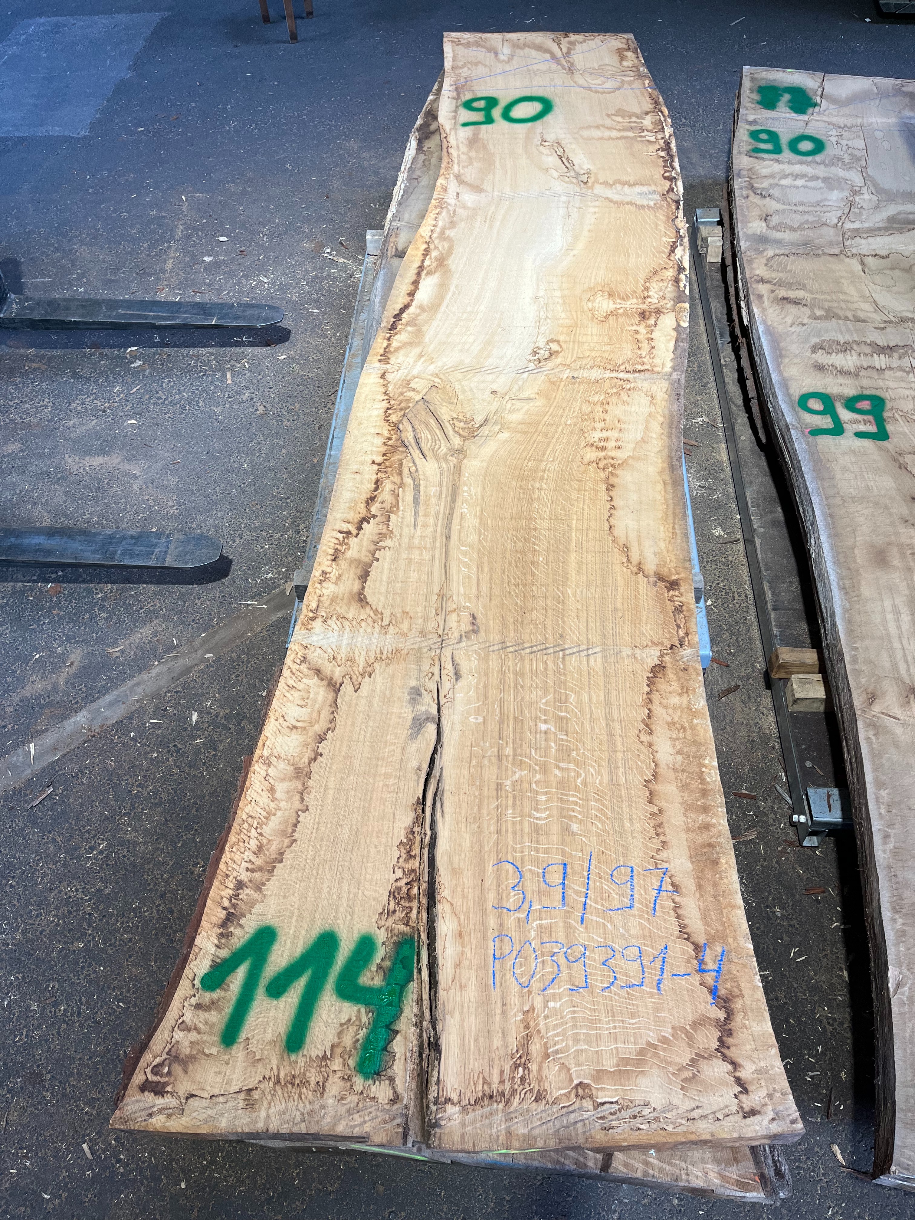 Eiche-Rohbohle 039391-1 in vollständiger Draufsicht