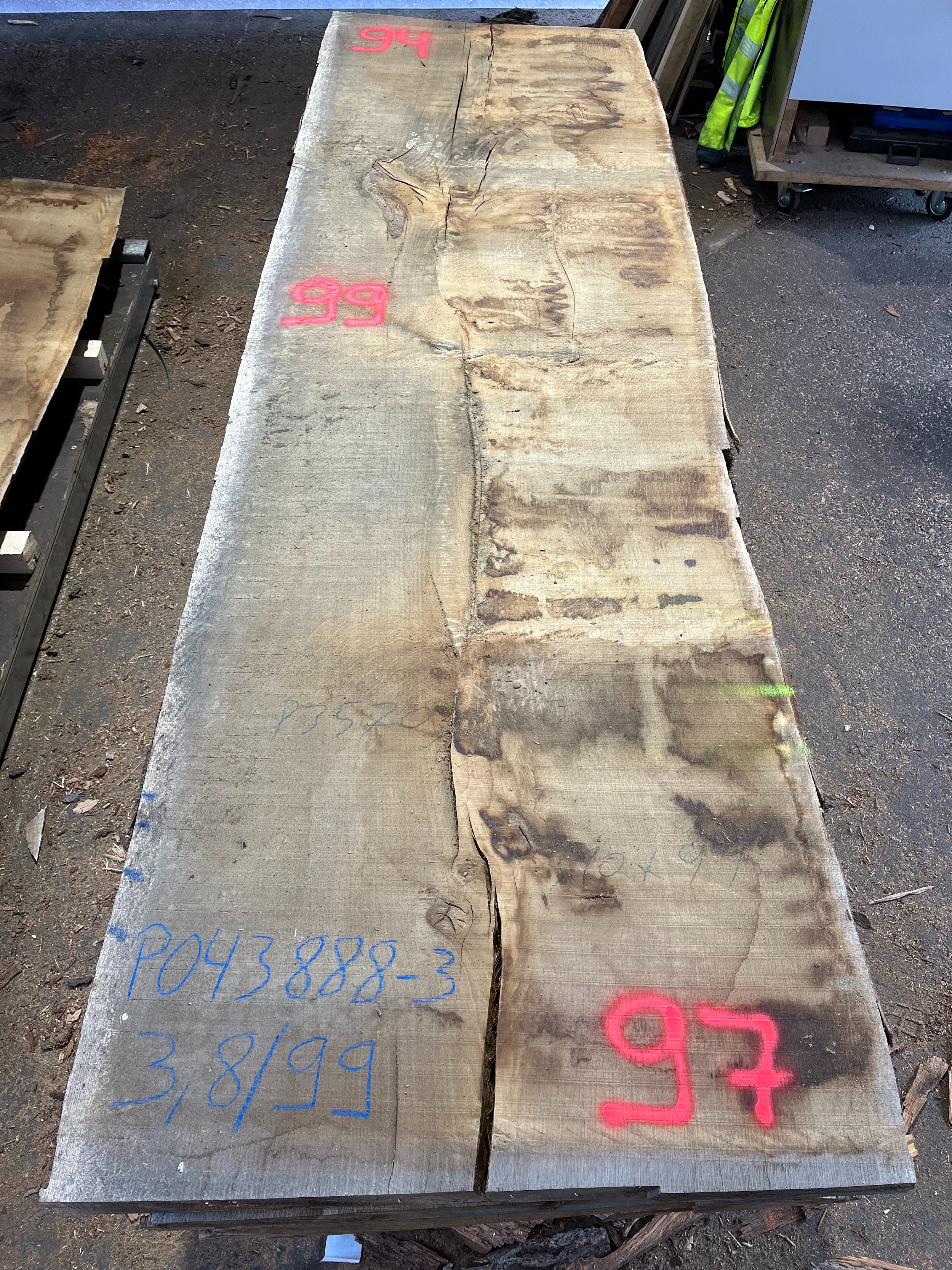 Eiche-Rohbohle 043888-3 in vollständiger Draufsicht