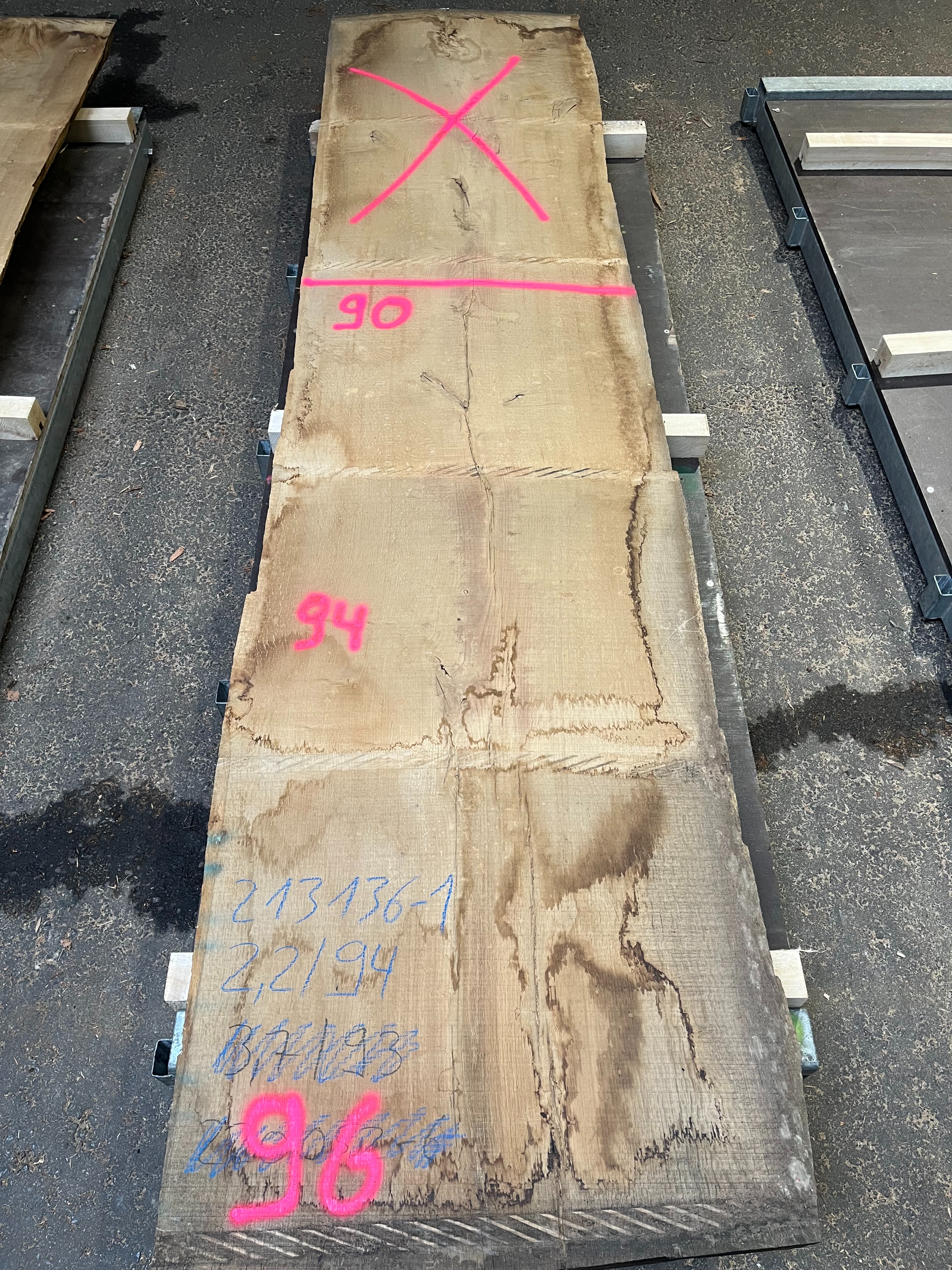 Eiche-Rohbohle 213136-1 in vollständiger Draufsicht
